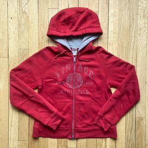 Roots Womens Hoodie Full Zip Red Size Medium Canada‎ Athletic